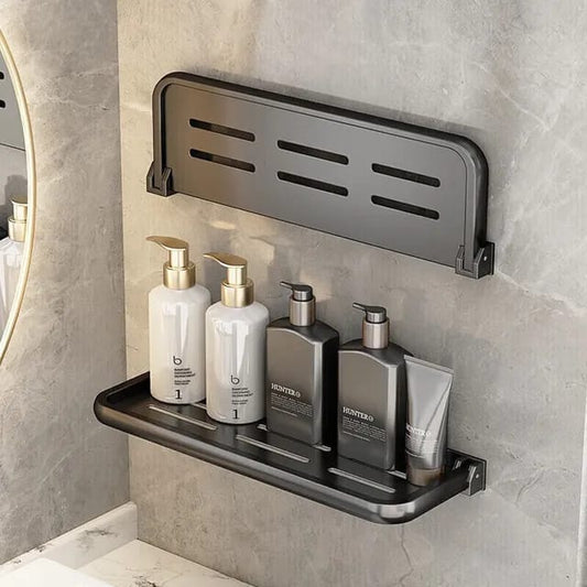 Foldable metallic multipurpose floating shelf