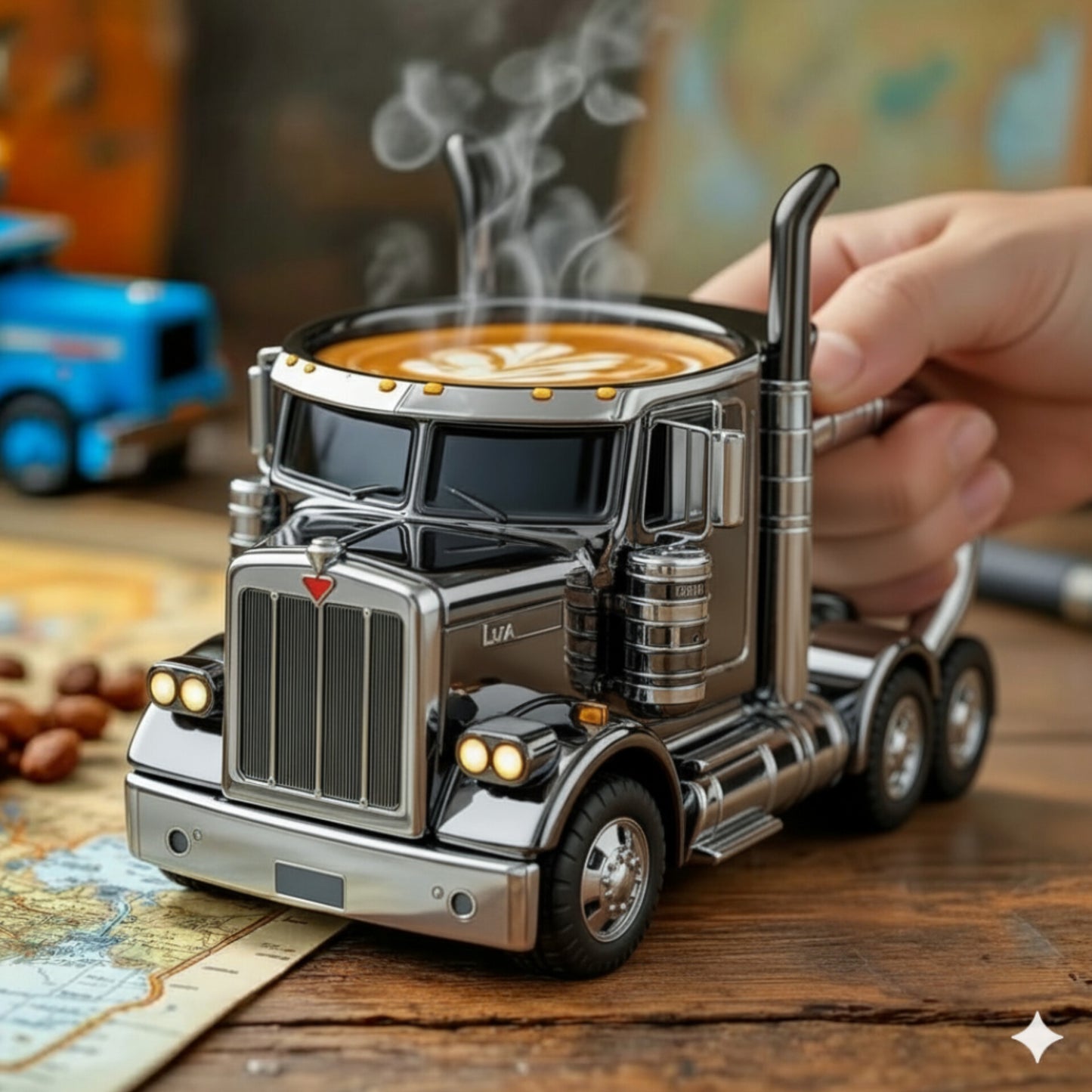 Truck coffee cup