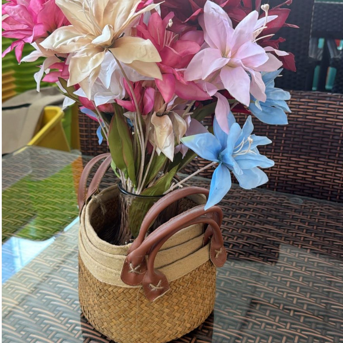 Handwoven Flower Storage Basket