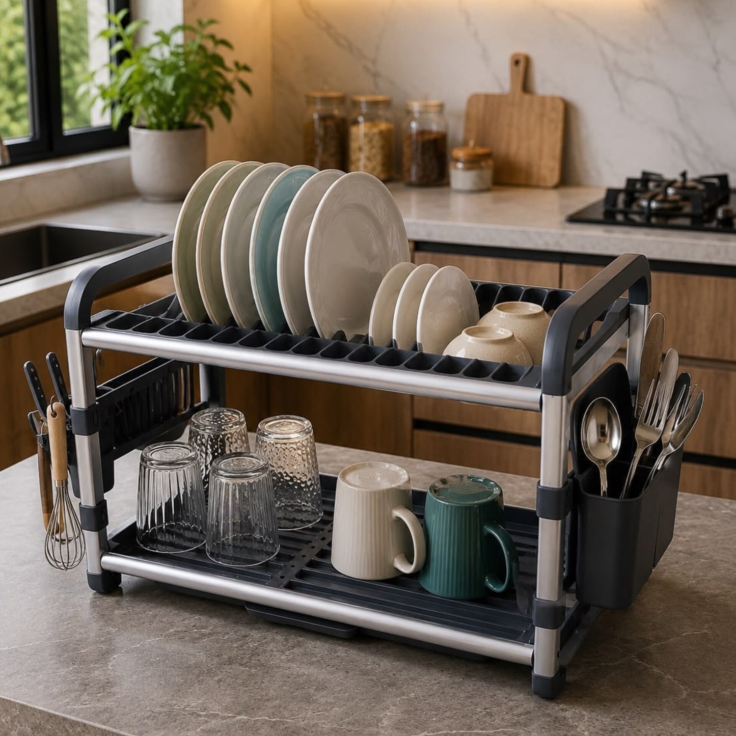 2Tier Aluminium Dish Drainer