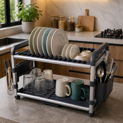 2Tier Aluminium Dish Drainer