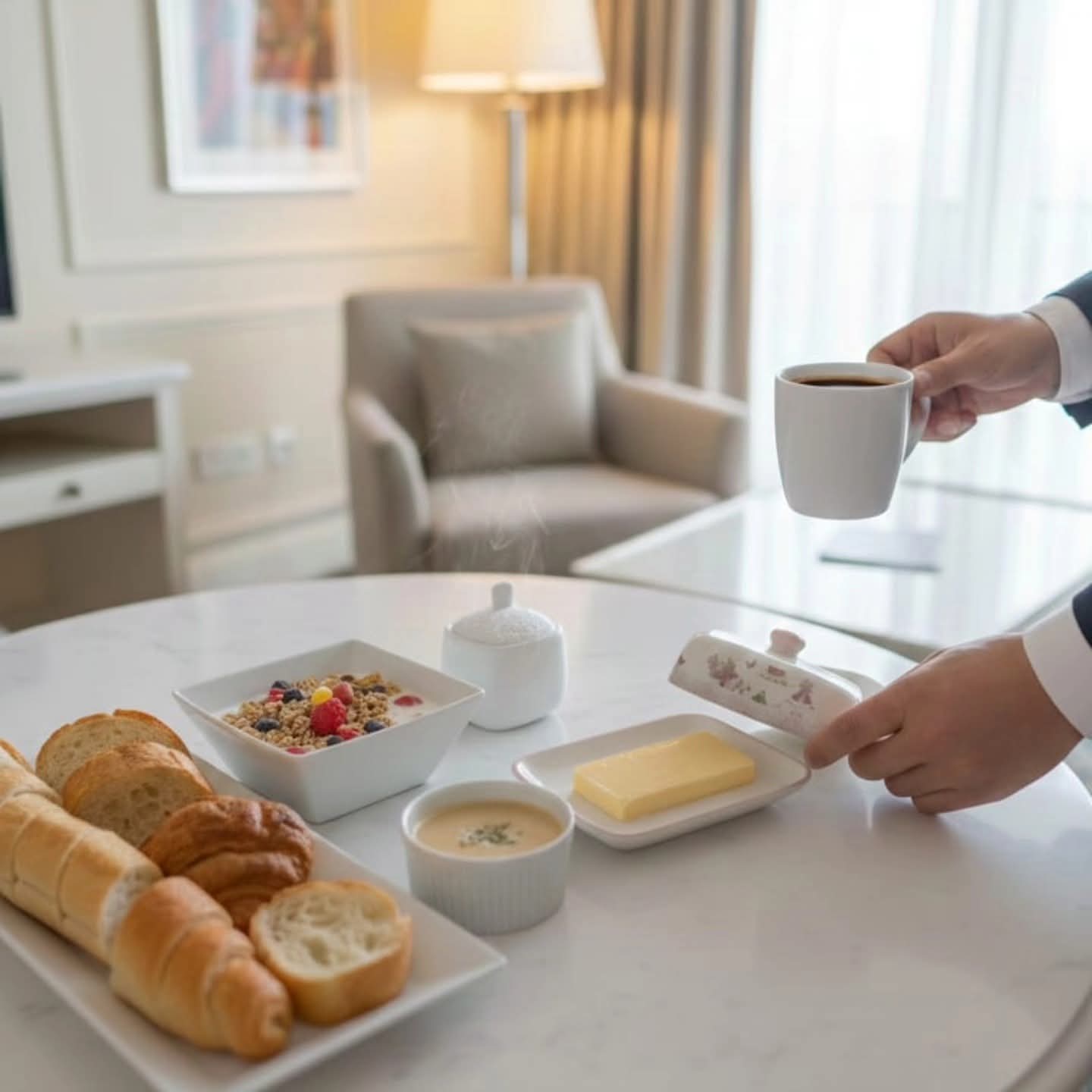 Ceramic Breakfast and Morning Meal Service Set