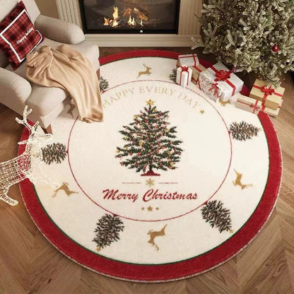 Anti-Slip circular Christmas carpet