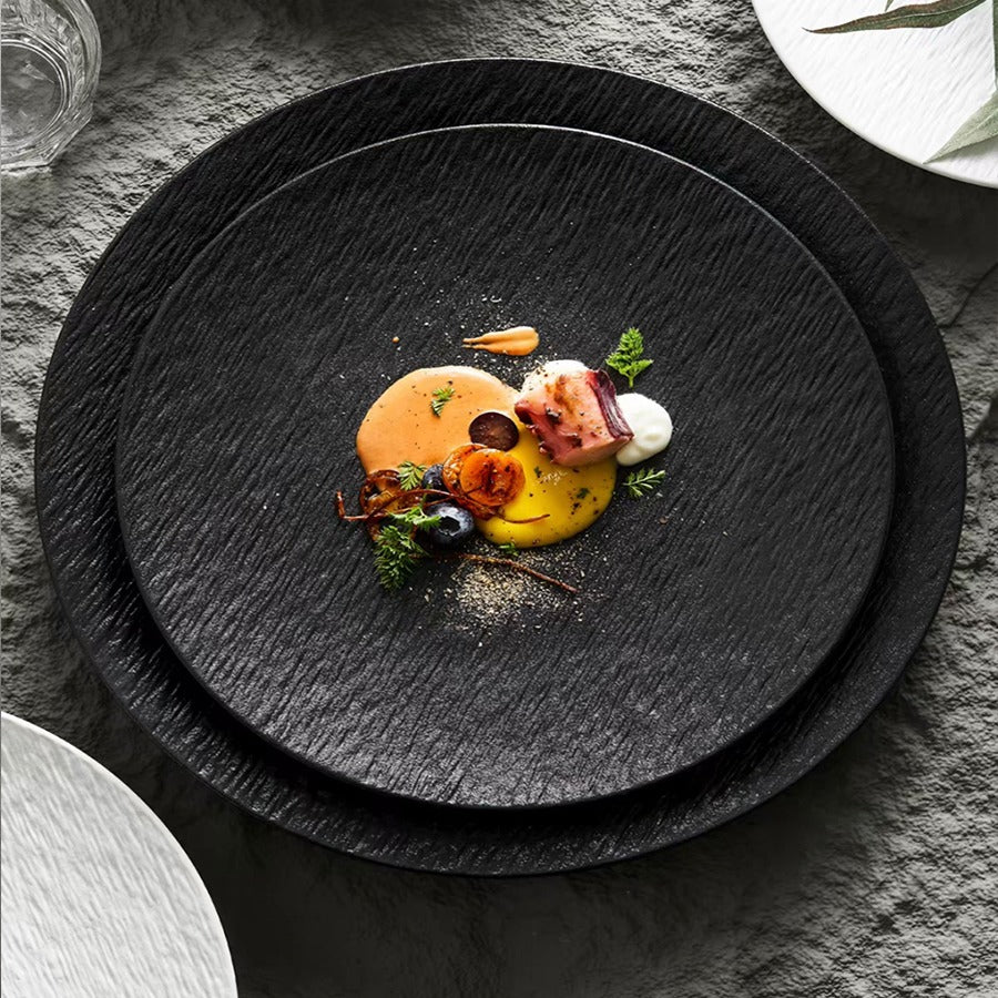 Ceramic Stone Texture Dinner Plates