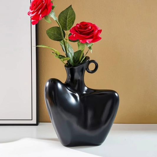 Human collarbone ceramic vase