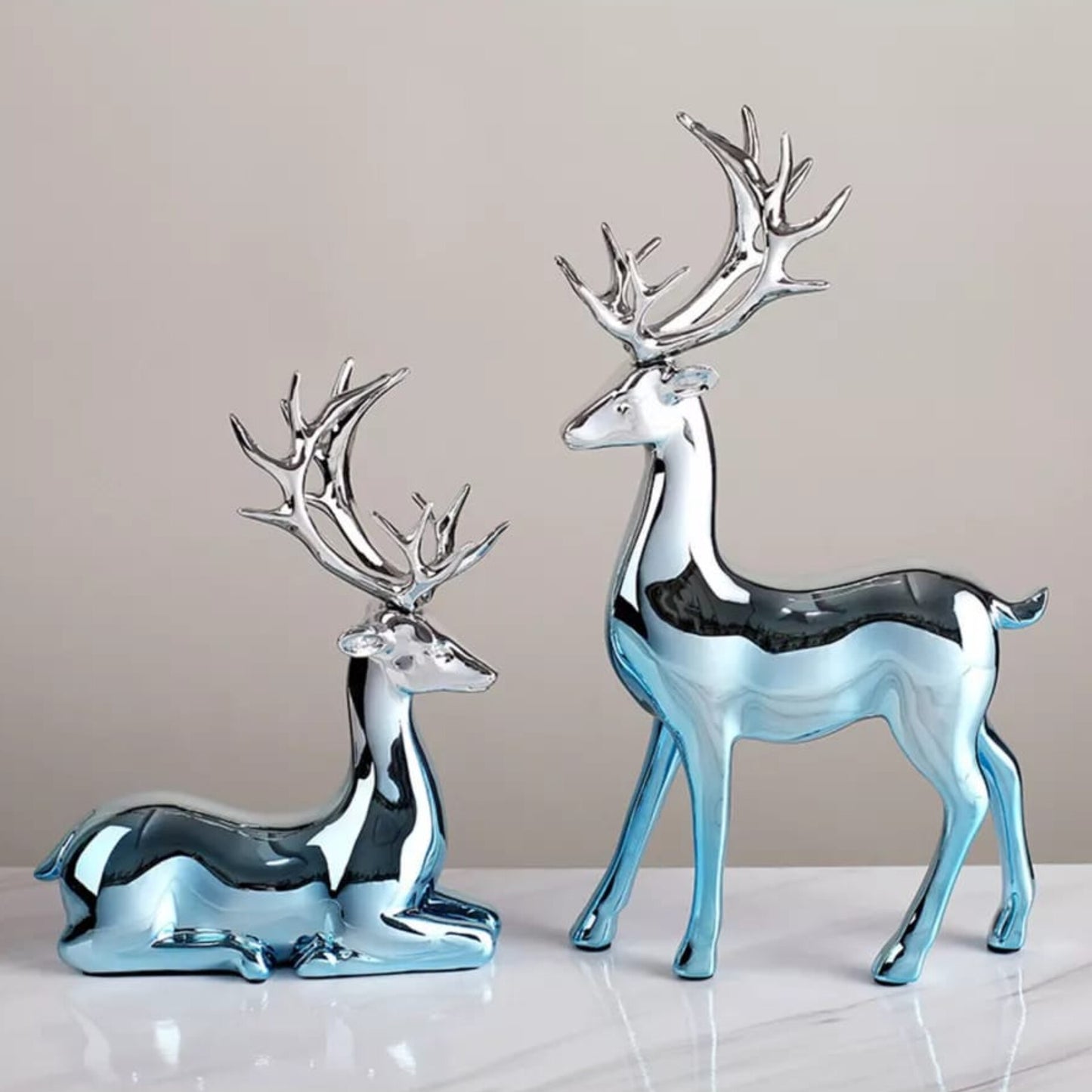 Silver Blue Decorative Elk
