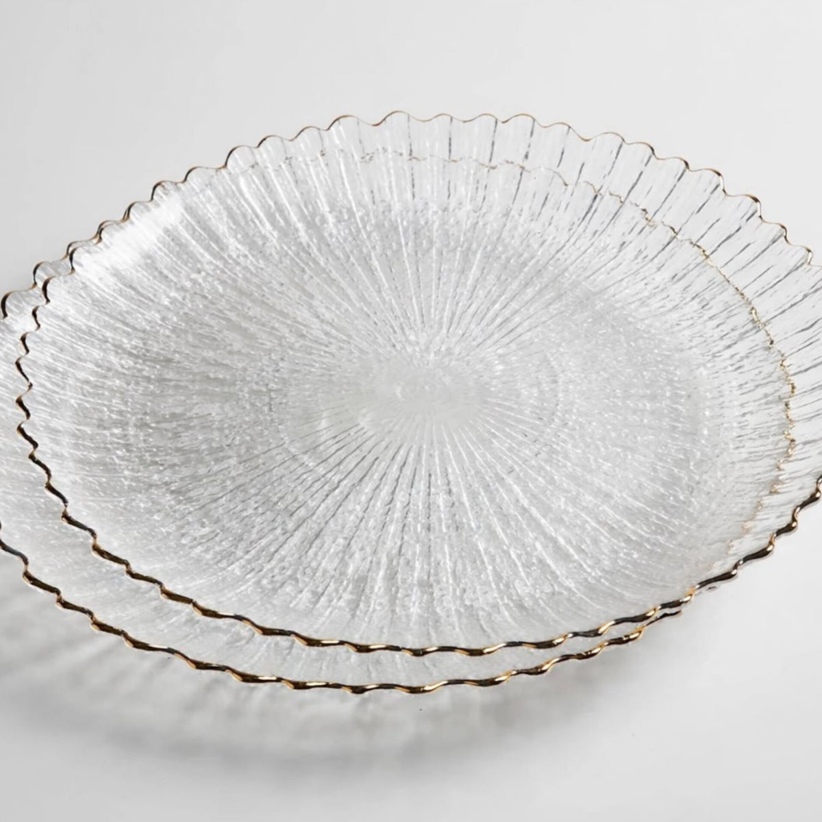 6Pcs Sunburst Glass Dinner Plate Set
