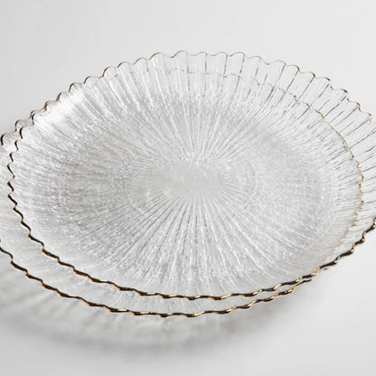 6Pcs Sunburst Glass Dinner Plate Set
