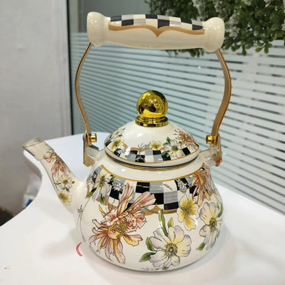1.5L Floral Enamel Tea Kettle Gha