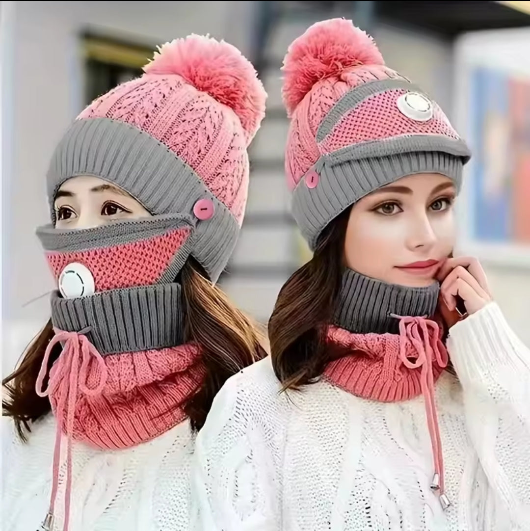 Windproof winter marvin scarf set