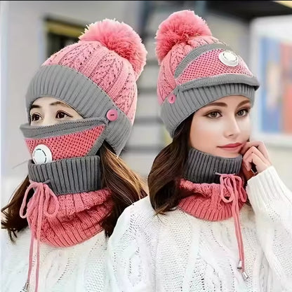 Windproof winter marvin scarf set