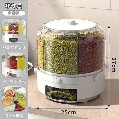 6 compartments rotating storage container