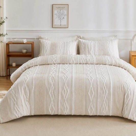 Extra Large Textured Duvet Cover Set