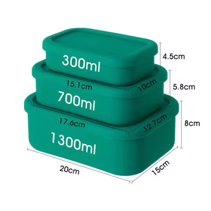 3Pc silicone fridge containers set