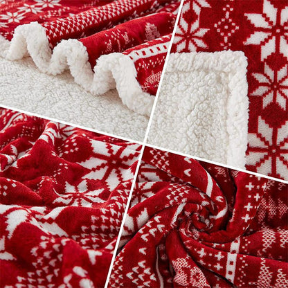 Christmas sherpa fleece throw blanket