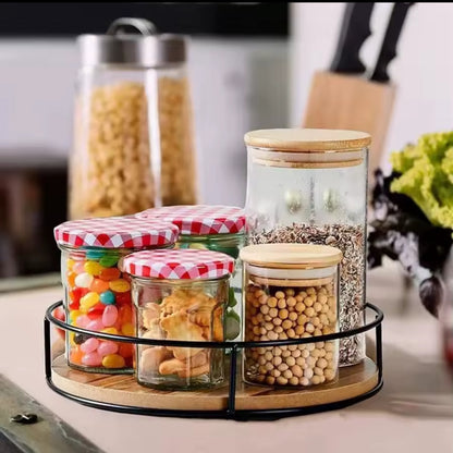 Rotating wooden tray