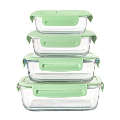 4 Pcs Glass Food Container Set