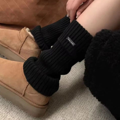 1pair thicker knitted pile socks