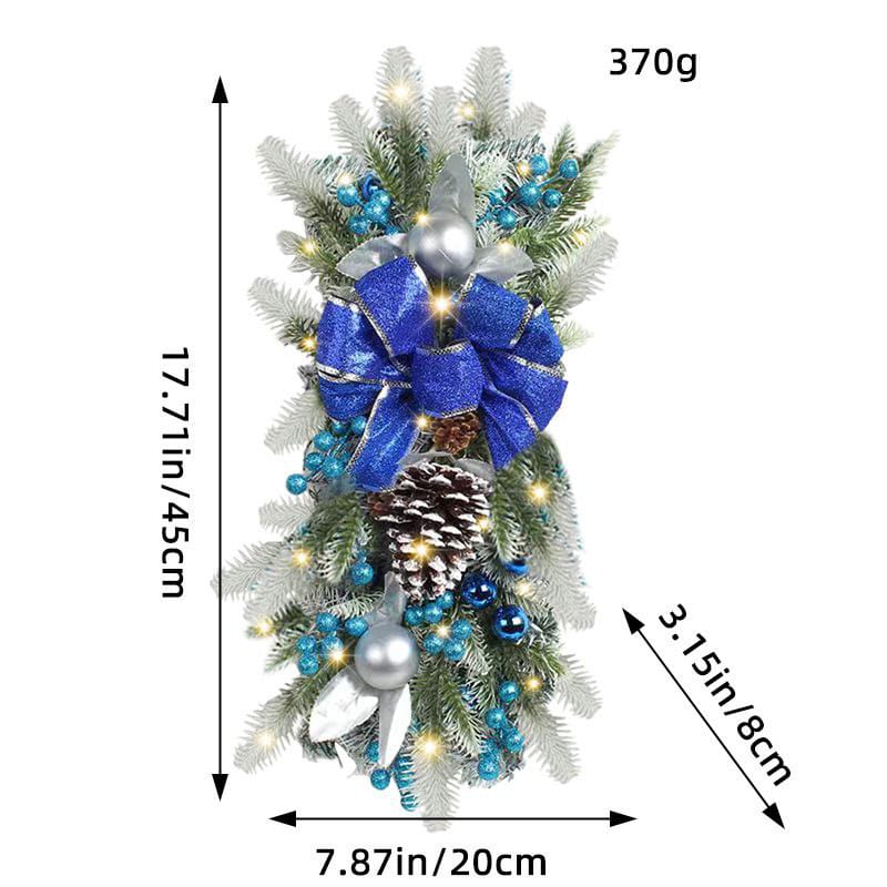 60Cm Christmas staircase wreath with led lights