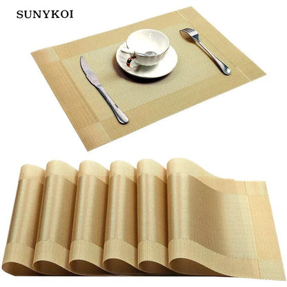 6 PCs Rectangular PVC table mats