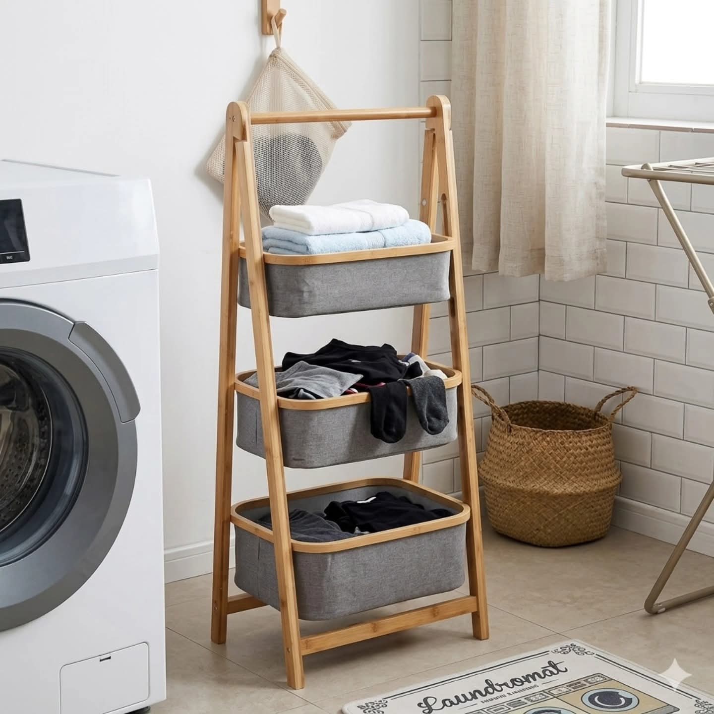 Bamboo Laundry Hamper Basket