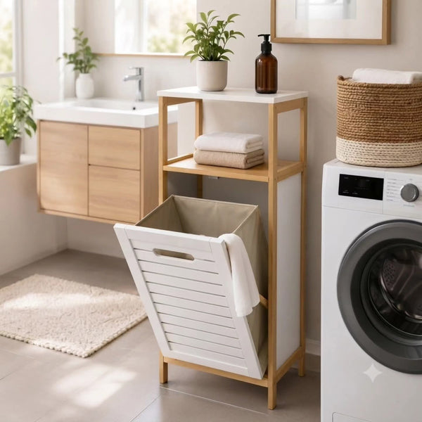 Bamboo Laundry Hamper Basket