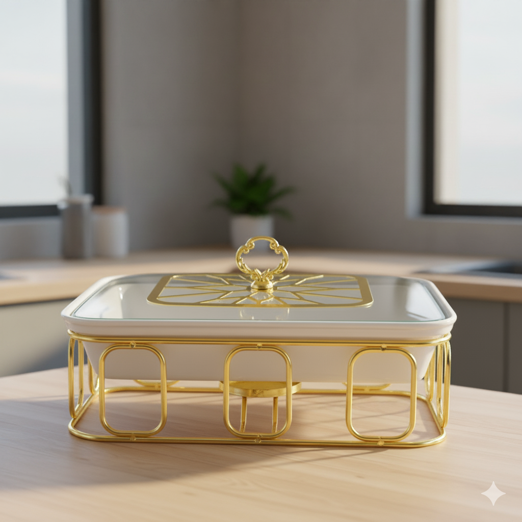 1pc Ceramic Food Warmer Chaffing Dishes