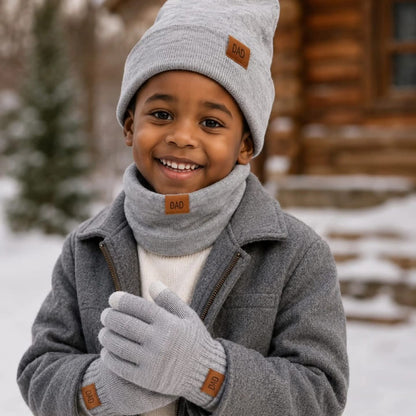 3pcs Warm Kids  Beanie Hat Scarf and Gloves Set