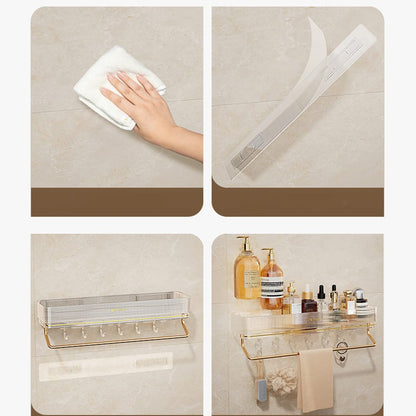 Wall mounted bathroom shelf