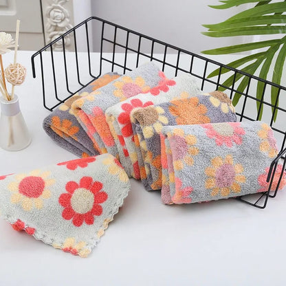 5pc absorbent dishcloth coral fleece