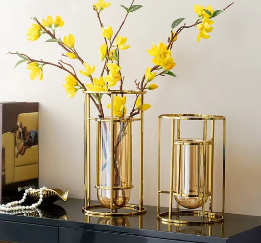 Gold glass vase