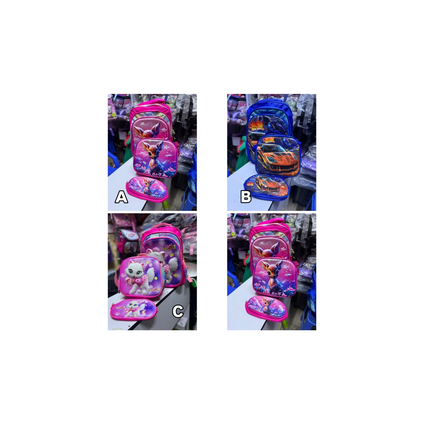 3 in 1 cartoon themed school bag