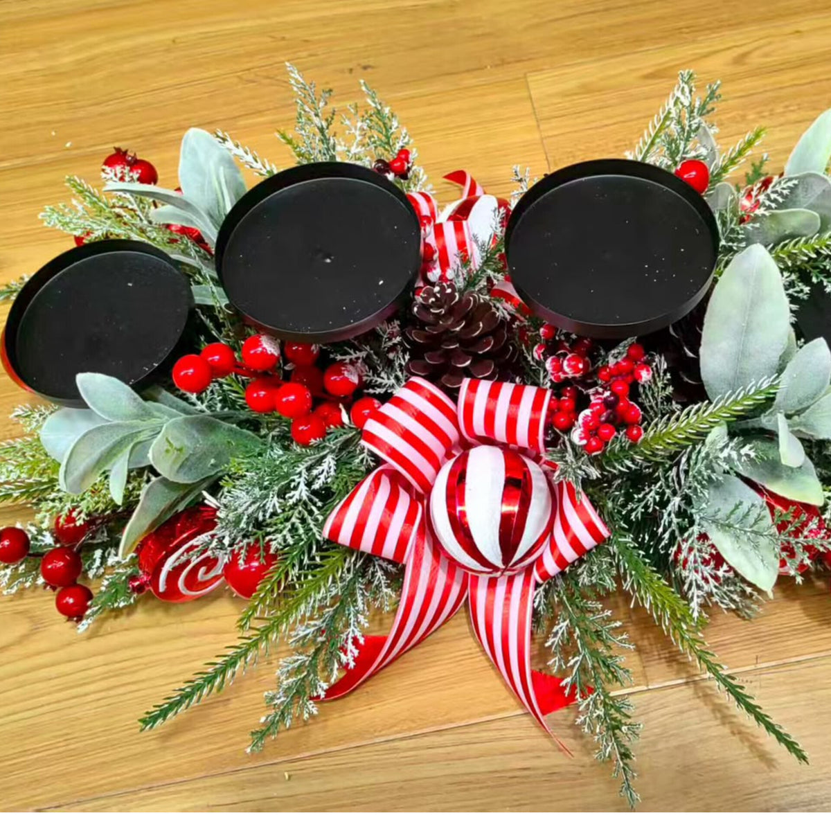 Christmas 4 Candle Holder Centerpiece