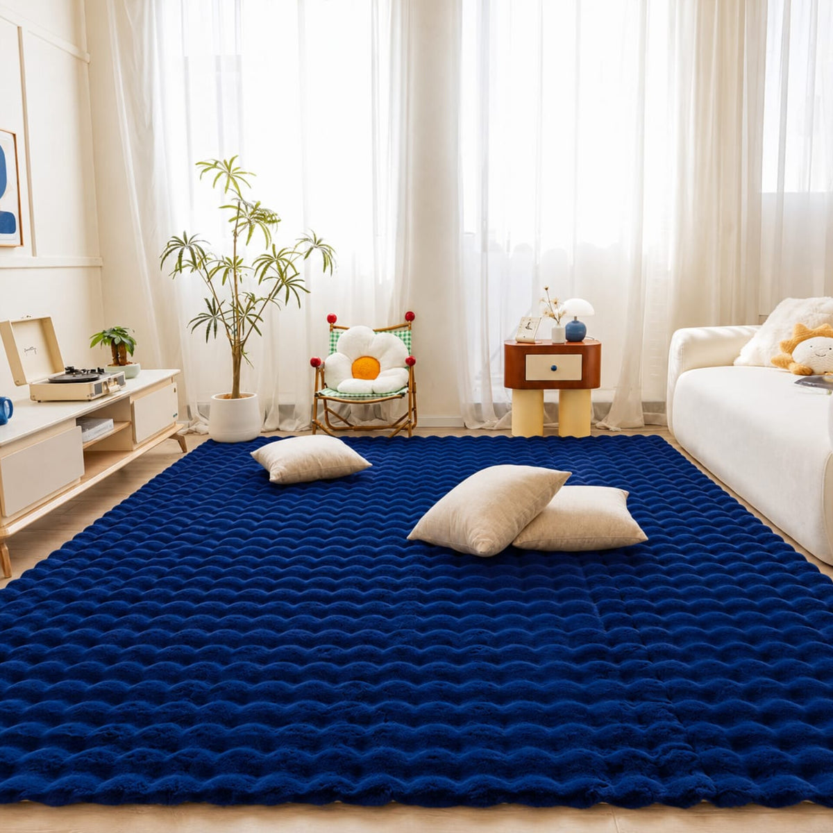 5x8 Faux Rabbit Fur Soft Area Rug