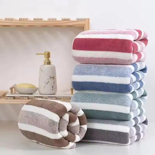 Stripped soft velvetish medium towels