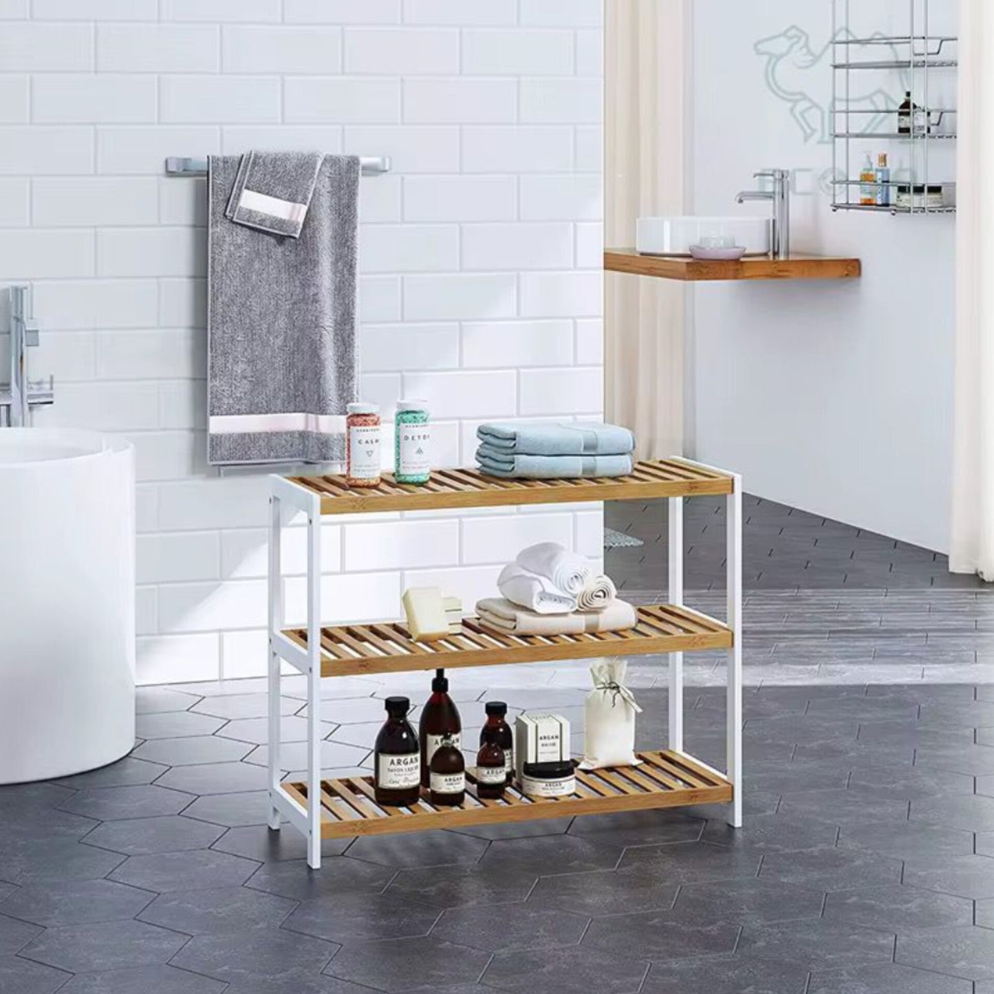 3 Layer natural bamboo shoe rack/ storage organizer