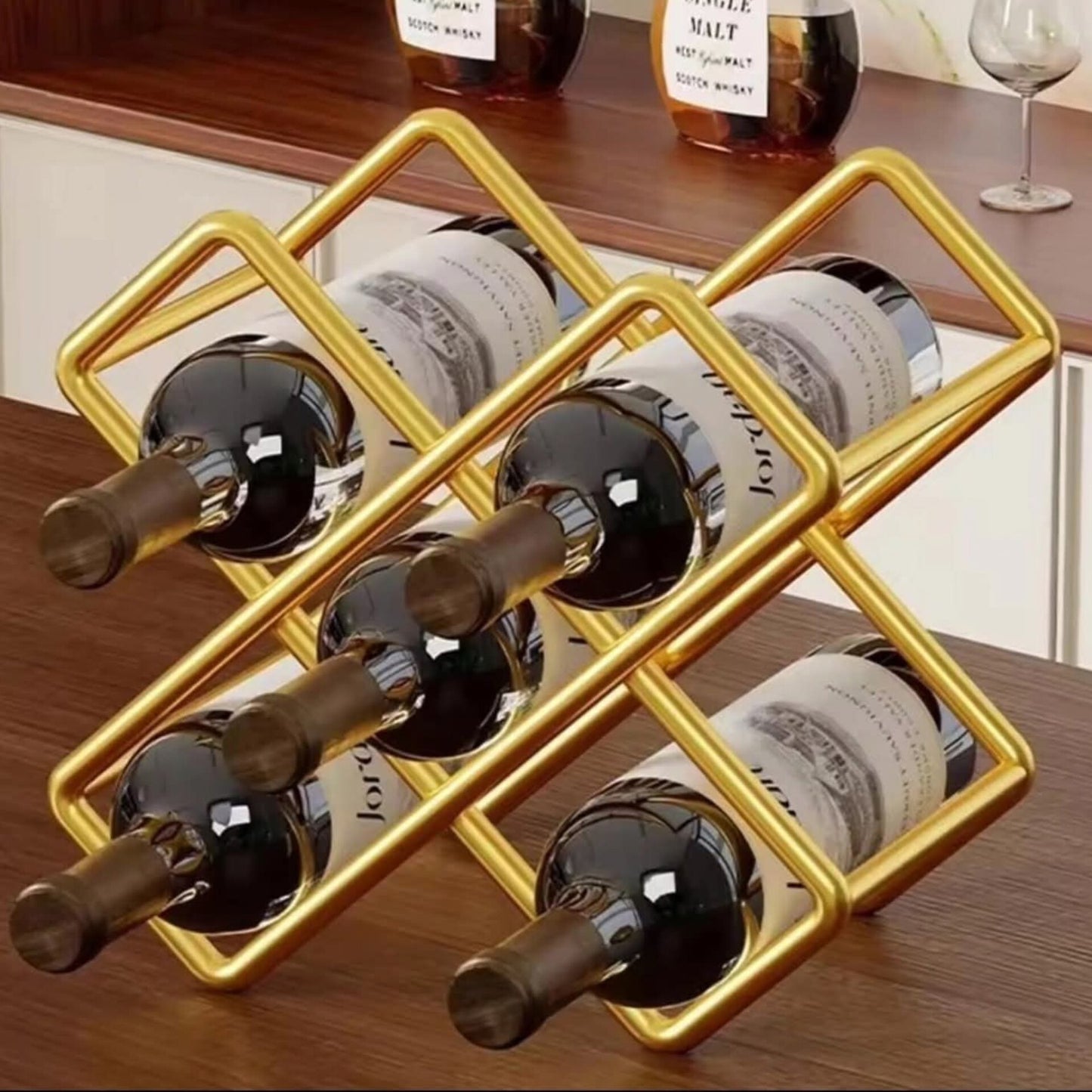 5 slot metal wine holder