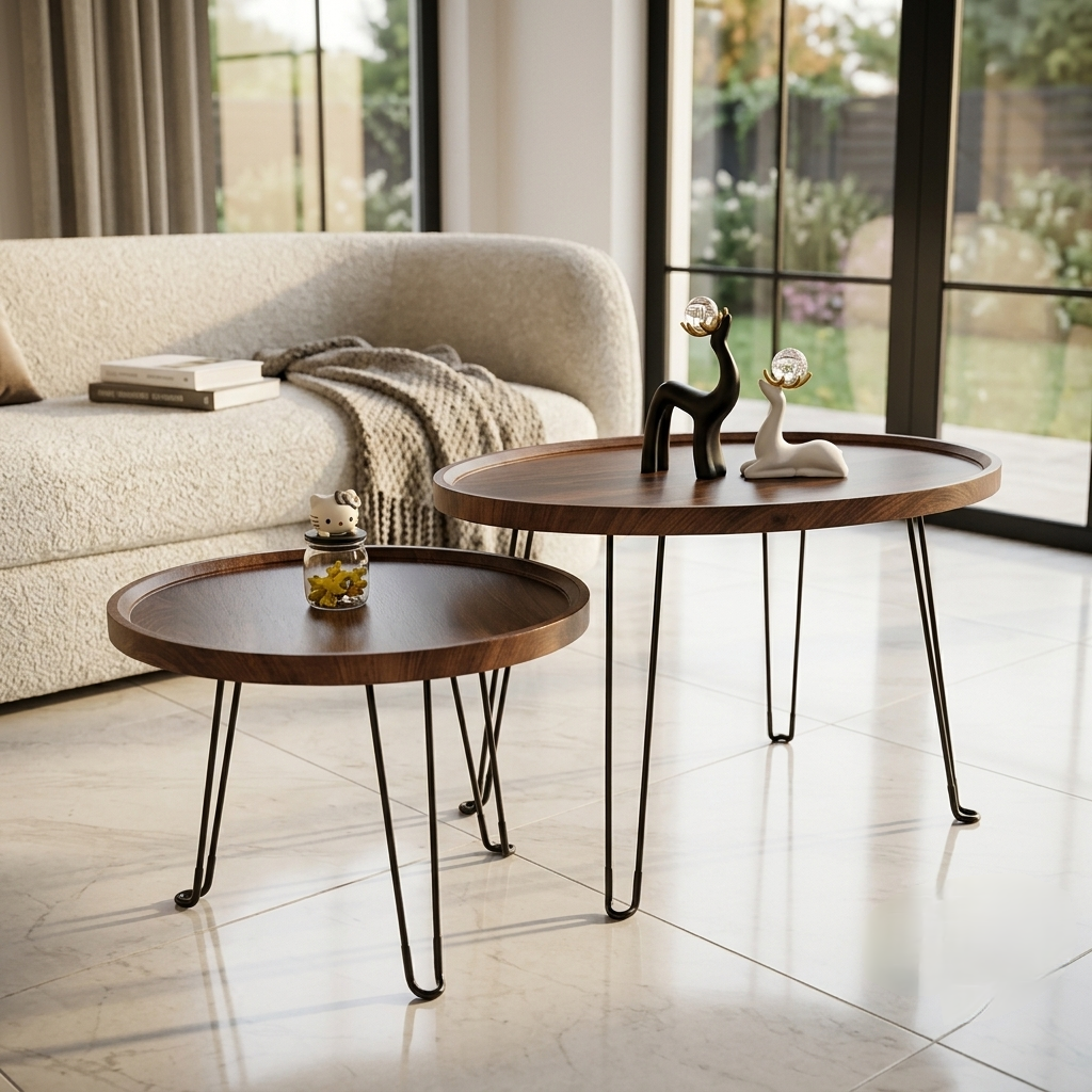 Foldable 2 in 1 Nesting Coffee Table Set Gha