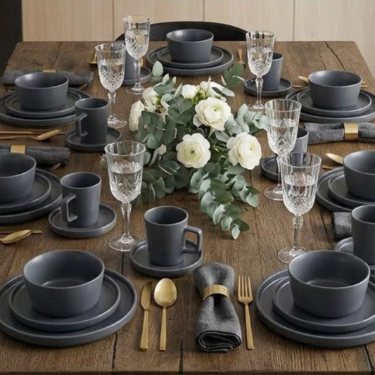 32Pc Matte Porcelain Dinner Set