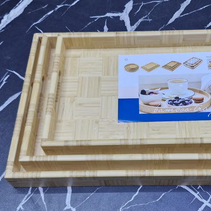 3Pcs Multifunctional Bamboo Food serving Trays