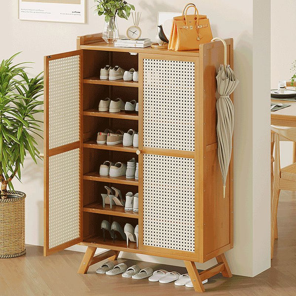 Brown Wooden Shoe Rack Storage Cabinet Gha