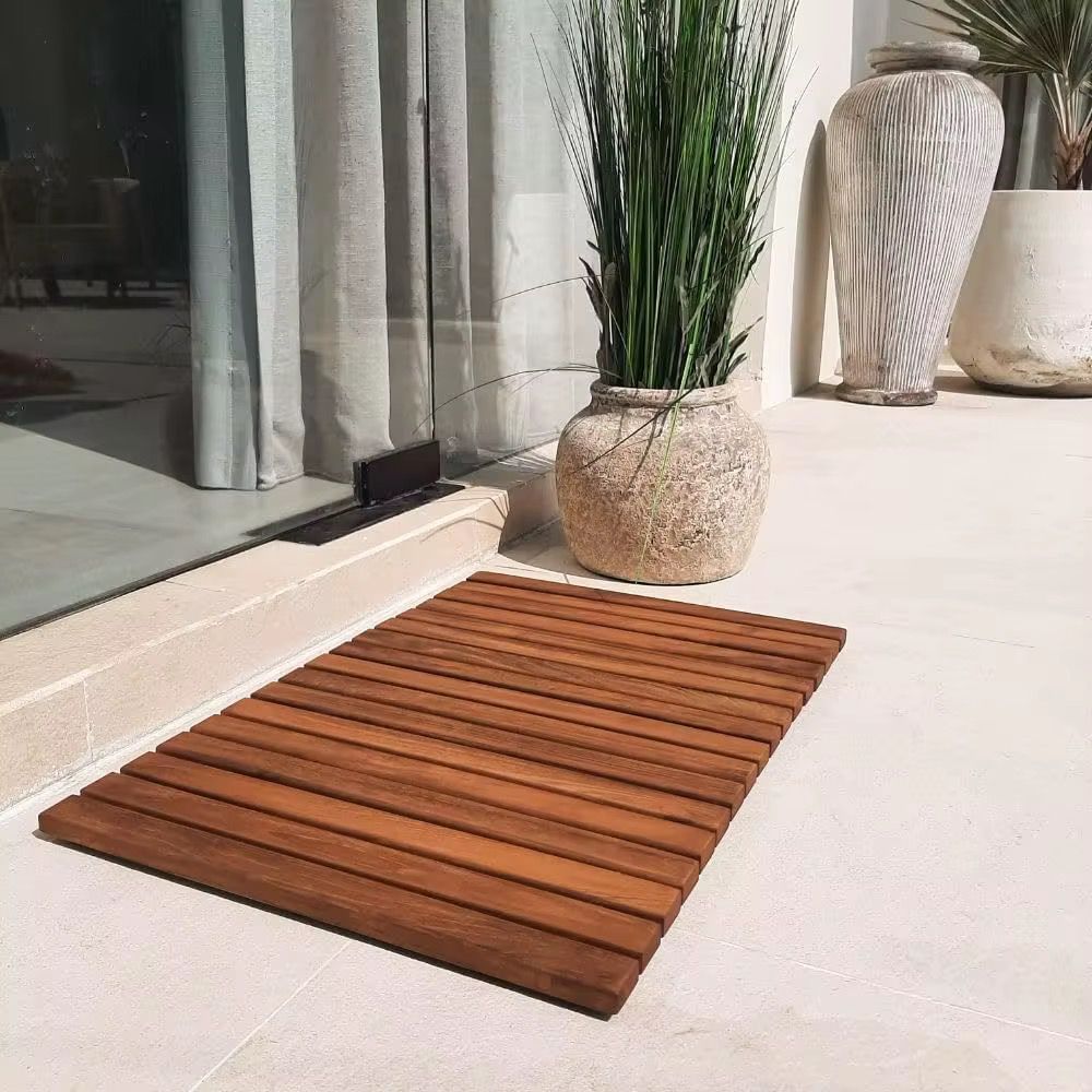 Bamboo bathroom mat