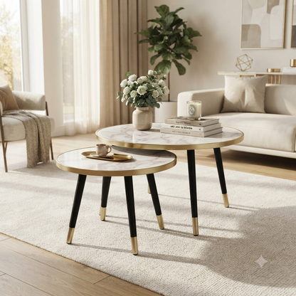 Round Nesting Coffee Table Set
