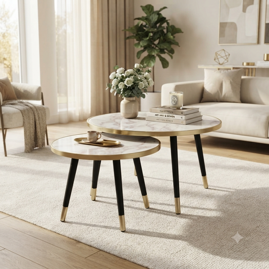 Round Nesting Coffee Table Set