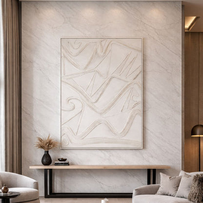 Sculptural Textured Geometric Canvas Wall Art