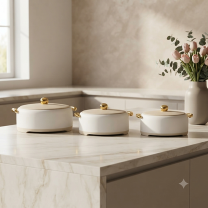 3pcs Oval Insulated Hotpots