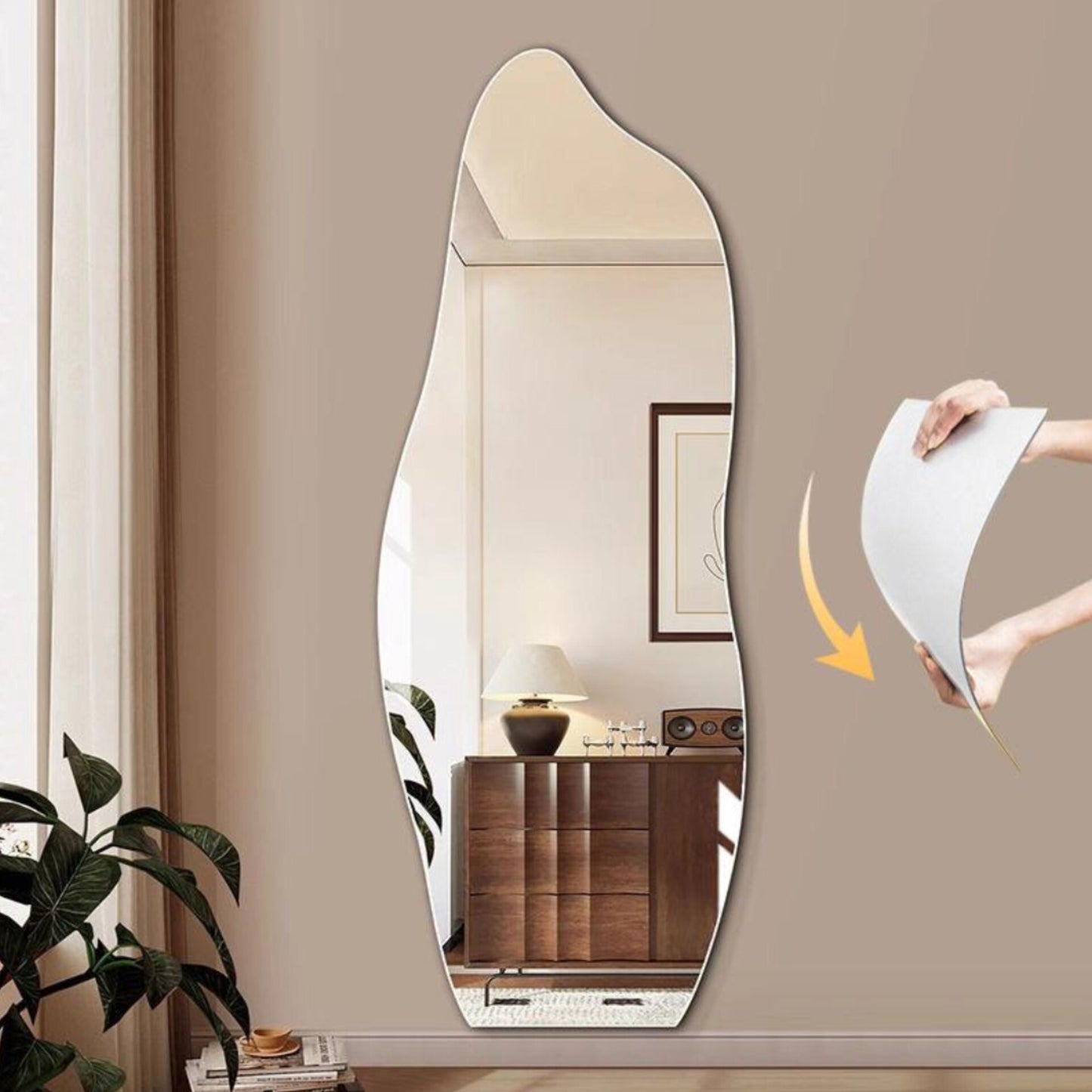 Unbreakable acrylic self adhesive mirror