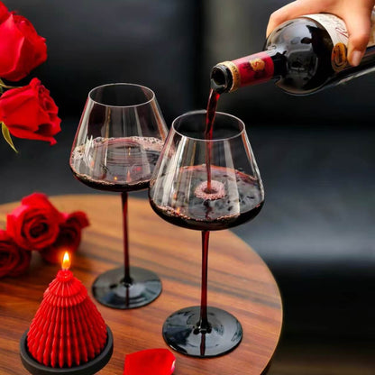 2Pcs Burgundy Wine Glasses