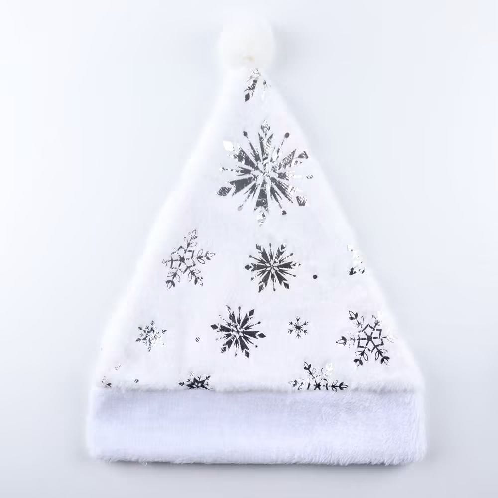 White Snowflake Plush Christmas Hat