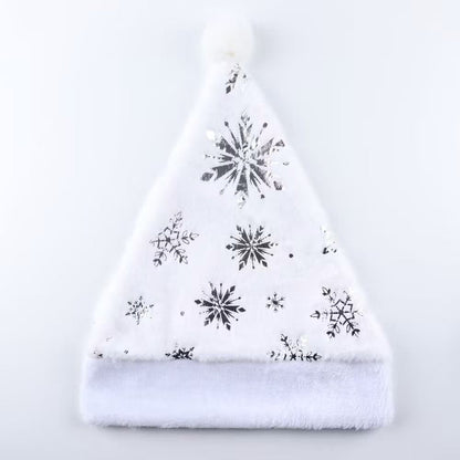 White Snowflake Plush Christmas Hat